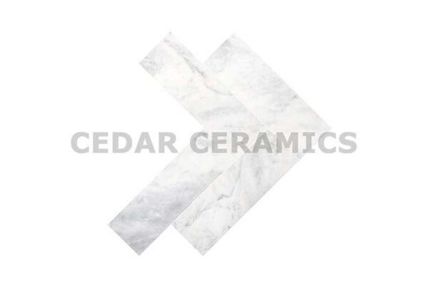 Carrara White Polished Herringbone